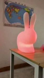 SXH Outdoor lawn lamp little white rabbit landscape lamp villa courtyard luminous lamp modern minimalist decorative colorful rabbit table lamp