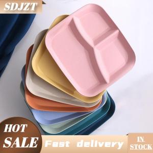 SDJZT Thực phẩm salad trái cây chia Tấm ba lưới phía Tây ngăn tấm chế độ ăn uống bữa ăn tấm thực phẩm khay thực phẩm nhà bếp đồ ăn