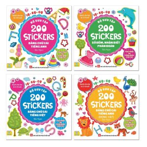 Sách - Combo 4 cuốn Bộ sưu tập 200 stickers IQ-EQ-CQ cho bé từ 2 - 8 tuổi - ndbooks