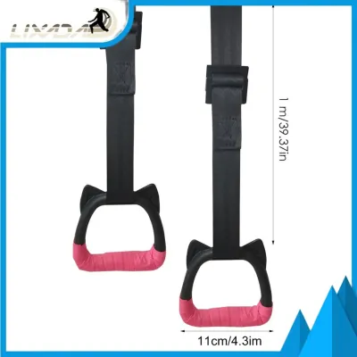 LIXADA Gymnastics Rings for Kids Gym Ring with Adjustable Straps Buckles Indoor Fitness Home Playground Gym Pull Up Training Equipment