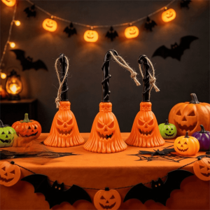ETUALE LED Light Pumpkin Broom Lights Plastic with Hanging Rope Halloween Pumpkin Lamp Household Light-emitting Halloween Desk Ornaments Party