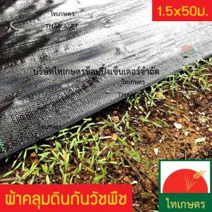 พลาสติกคลุมดิน กันหญ้าขึ้น ผ้าคลุมดินกำจัดวัชพืช ผ้าคลุมดิน ปูพื้นสวน ปูพื้นโรงเรือน น้ำผ่านได้ 1x50 1.2x50 1.5x50 และ 3x50 เมตร