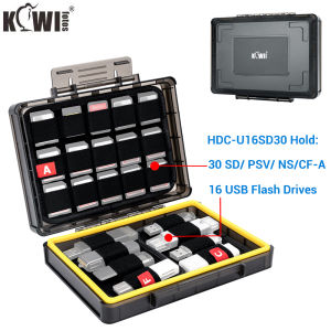 Kiwifotos Waterproof Memory Card Case SD PSV NS Game Card CFexpress Type A Card Micro SD TF Card Holder USB Flash Drive Storage Box Organizer