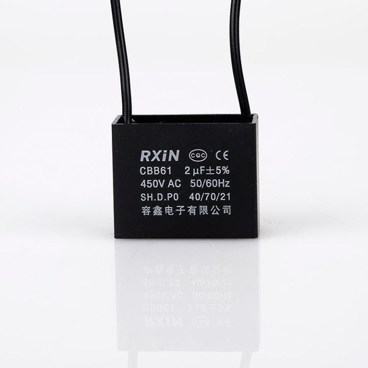 Rxin 2uf Capacitor CBB61 2UF 450VAC Wires ±5 50/60Hz Ceiling fan Motor Capacitor,Run Capacitor