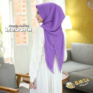 Bayza Mantul Reborn Jilbab Instant Terbaru Soft Pad Antem Model Hodie Bahan Ceruty Warna Polos
