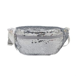 THOMA Lightweight Sequin Waist Packs Versatile Glitter Chest Bag Casual Wide Shoulder Strap Shiny Fanny Pack Girls