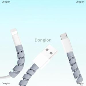 [COD] Donglon 6ชิ้นสายป้องกันสายชาร์จซิลิโคนสายขดเกลียวลวดปลายสายอุปกรณ์เสริมสำหรับ iPhone USB สายชาร์จ