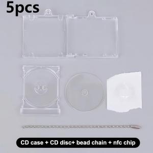 5Pcs Mini CD NFC Album Keychain Blank Mini CD Box Case Pendant Commemorative Album Hanging Ornament