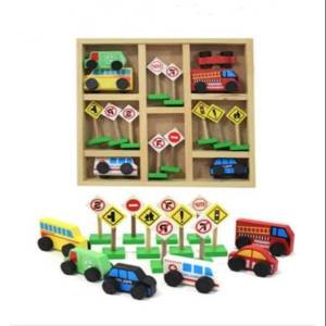 Mainan edukasi kayu edukatif anak Miniatur Rambu Lalu Lintas motorik montesori imajinasi kognitif