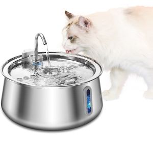 Cat Water Fountain Stainless Steel 4L Automatic Ultra Quiet Dog Water Dispenser Faucet Shape Water Fountain for Cats Dogs