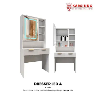 Meja Rias Plat Besi Kaca Lampu New Arrival Dresser Led A