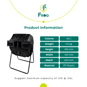 F.R.O.G 160L Tumbling Compost Bin - 100% BEST QUALITY