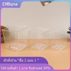 [COD] EHBqna KITCHEN กระถางดอกไม้อะคริลิคใสทรงสี่เหลี่ยมกระถางต้นไม้บอนไซระบายอากาศได้สำหรับตกแต่งสวนลานห้องนั่งเล่นระเบียง
