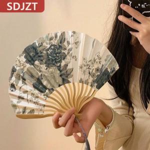 [COD] SDJZT พัดผ้าไหมสไตล์จีนพัดพับได้พัดลายศิลปะงานแต่งงานพัดมือสไตล์ญี่ปุ่นพัดไม้ไผ่พับได้พัดถือดอกไม้สไตล์วินเทจ