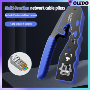 RJ45 RJ11 Pass Through Crimper Tool Crimping Tool for CAT7/CAT6A/CAT6/CAT5 Ethernet Modular Plugs Crimp Tool For RJ45