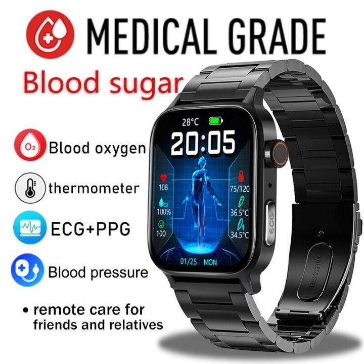 Glucose Monitoring Watch Ecg Blood Pressure ECG+PPG Painless Non