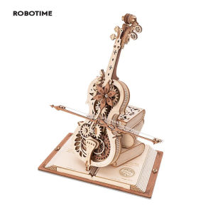 Robotime ROKR 3D Wooden Puzzle Funny Magic Cello Mechanical Music Instrument Creative Toys for Child  AMK63