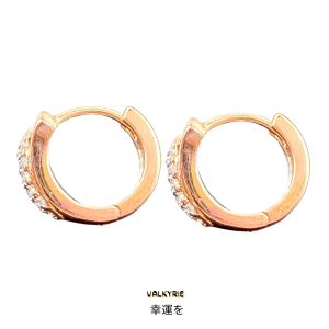 ต่างหูห่วง hoop earrings ต่างหูล้อมเพชร ต่างหูเพชรสวิส CZ เพชรรัสเซีย Valkyrie Boutique 💎 ต่างหูหุ้มทอง ชุบทอง 24K(ไม่ลอก ไม่ดำ) ER-0608