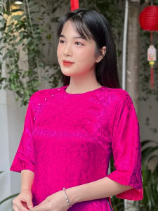 Áo dài gấm from rộng trẻ trung AD040 - KHÁNH LINH STYLE
