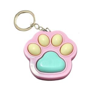 Cat Paw Designs Keychain Anxiety Stress Relief Press Toy for School Office Travel Portable Plastic Keyring