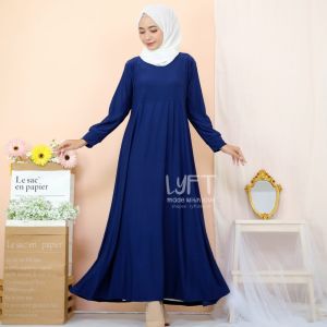 Kaftan Jubah Abaya Muslimah Blouses | Long Plain Maxi Dress Gamis - Ironless Premium Jersey - Syari