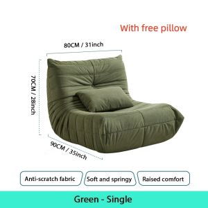 Zeen Lazy Sofa Single Sofa Caterpillar Lazy Sofa Reclining Bedroom Balcony Sofa Bed Small Apartment Living Room Leisure Chair Reclining Can Sleep
