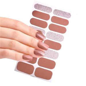 16Pcs Semi Cure Nail Strips Long Lasting Nail Wraps Nail Stickers