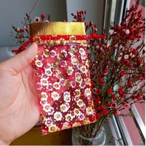 100 Túi vải nhỏ dây rút túi lưới rút làm túi thơm treo xe đựng gạo muối tết