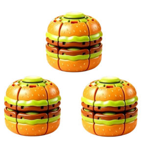 Hamburger Pressing Spinner Burger Spinner Press Toy Stress Relief Creative Design Fidget Spinner