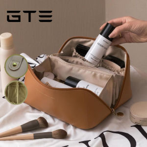 GTE Women PU Leather Makeup Organizer Bag With Large Capacity Cosmetic Travel Pouch Bag - Fulfilled by GTE SHOP