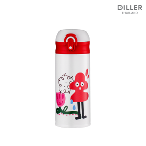 (พร้อมส่งจากไทย) Diller Thermo Flask 480ml (MLH9103) ขวดน้ำเด็ก ขวดน้ำเก็บความเย็น สแตนเลส 316 ฝากดแบบยกดื่มพร้อมล็อก