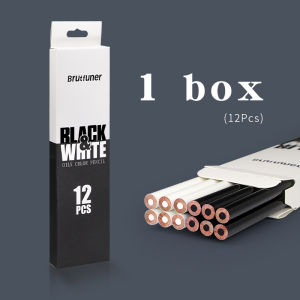 Brutfuner 12pcs/set Black and White Sketch Charcoal Pencil Highlight Standard Pencil for Sketching Drawing Pencils Set Art Painting Supplies