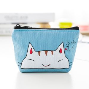 Ví Vải đựng tiền xu in hình mèo đáng yêu vintlook với dây kéo-Thiết kế con vật đáng yêu cho sử dụng hàng ngày
