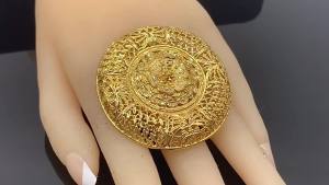 24K Vàng Sang Trọng Quý Tộc Cô Dâu Nhẫn Cưới Phụ Kiện Nhẫn Tiệc Nữ