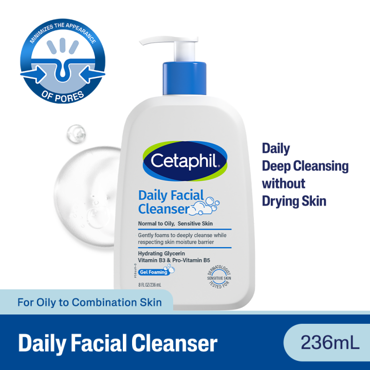 Cetaphil%20Daily%20Facial%20Cleanser%20Gel%20to%20Foam%20236ml%20%7C%20Deeply%20Cleanses%20&%20Minimizes%20Pores%20%7C%20For%20Acne-Prone%20&%20Sensitive%20Skin%20%7C%20With%20Niacinamide,%20Panthenol%20&%20Glycerin%20%7C%20Dermatologist%20Tested%20-%20Image%202