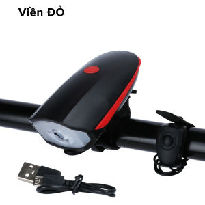 Đèn Xe Đạp Có Còi Siêu Sáng Chống Nước – Có Pin Cổng Sạc USB – Đèn Còi Xe Đạp Có 3 Chế Độ Sáng XPG Còi To 120dB Lắp Xe Đạp