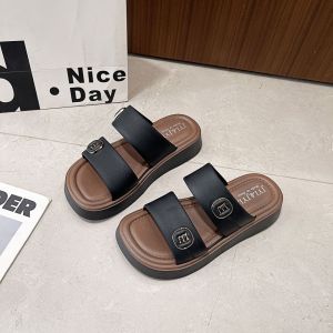 Free Shipping Thick-Soled Sandals For Women New Summer Style Casual Outdoor Wear Non-Slip Fashionable Square Buckle Design Versatile For Women