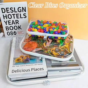 Clear Bins Organizer PET Hard Shelled Clear Organizers Free/Nontoxic Material Waterproof/Durable Box