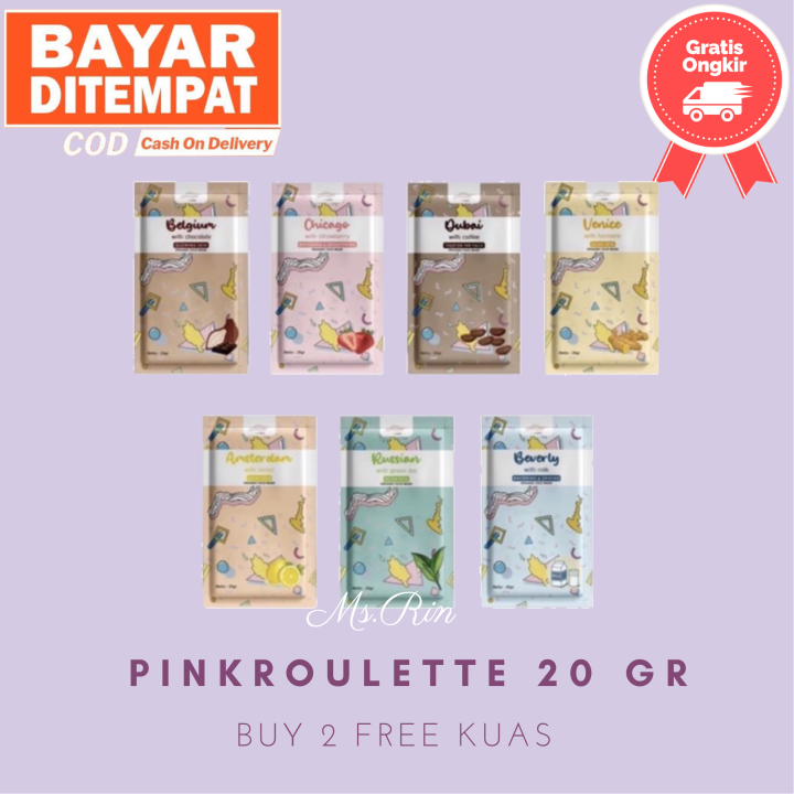 Pink Roulette Mask ( Buy 3 Free Kuas ) Masker Pinkroulette (20gr) | Lazada Indonesia