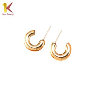 Satu Keluarga Anting Hijab Setengah Bulat K193 Anting Korea Wanita Tusuk Hijab Aksesoris Perhiasan
