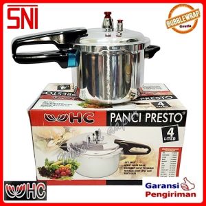 Panci Presto Panci Tekanan Presto 12 8 dan 4 Liter 28 24 dan 18 Cm Plus Kukusan Steamer HC Tebal
