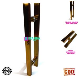 pegangan handle gagang tarikan pintu rumah minimalis model baut tembus pilihan panjang 33cm 45cm dan 60cm untuk pintu kaca dan kayu