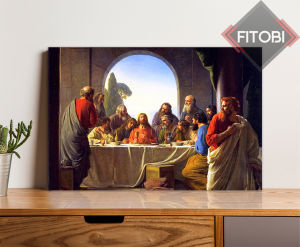 pajangan dinding kristen perjamuan kudus ukuran 20x30cm / the last supper / poster kayu perjamuan terakhir