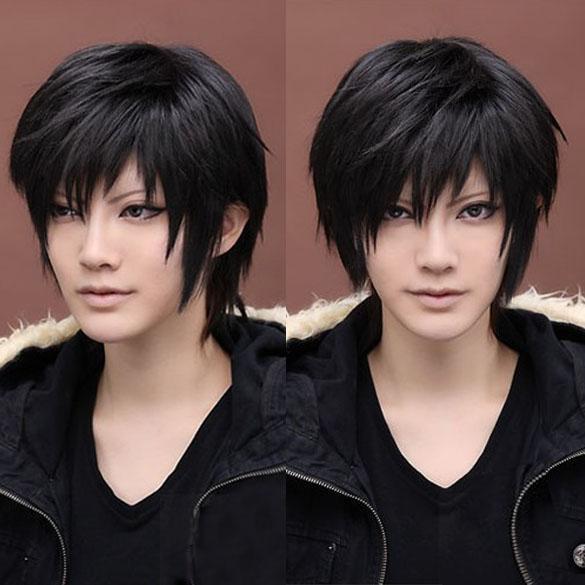 Anime Cosplay Short Black Hair Wig Male Short Black Cosplay Wig