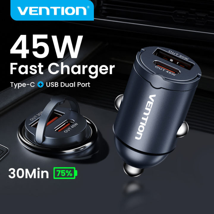 Vention 45W 30W 165W 130W Car Chargers Fast Charging Dual Port Type C USB PD QC for iPhone 17 16 15 14 Pro Max SAMSUNG S25 S24 Ultra S23 S22 iPad Pro 2023 Fast Car Cellphones Charger | Lazada Philippines