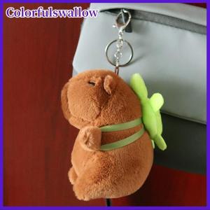 Colorfulswallow Kawaii Plush Snotty Capybara Keychain Cute Capybara With Turtle Bag Keyring Creative Doll Fluffty Stuffed Toys Birthday Gifts