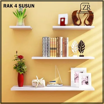 Rak Dinding 4 Susun Minimalis Multiwarna / Ukuran 40302010 X 10 Cm Dapat disesuaikan