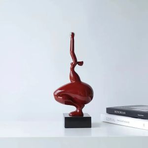 Sacesr Miniature Resin Sculptures Yoga Girl Statue Figurines Modern Abstract Art Sculpture for Room Bedroom Decoration Accessories 8N6Y2