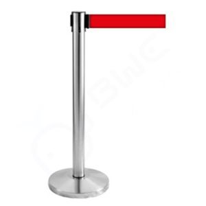 【READY STOCK】STAINLESS STEEL RETRACTABLE BELT QUEUE UP (Q-UP) STAND Line up pole rack set stainless steel telescopic 200cm/2m/6ft Independent line adjustment barrier