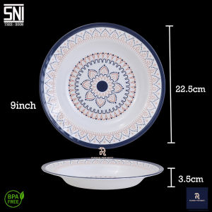 Piring Makan Melamin Motif Cantik – Tidak Mudah Pecah Tebal & Elegan